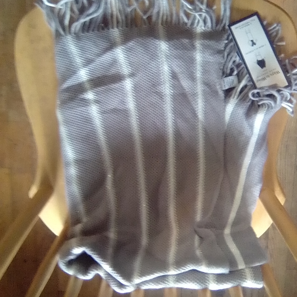 Gray Striped Throw Blanket